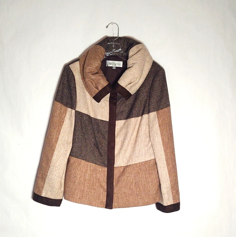 Worth Lightweight Color Block Jacket Size 10 - image 1